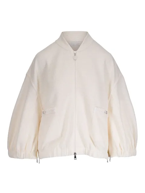 Moncler bouclé bomber jacket