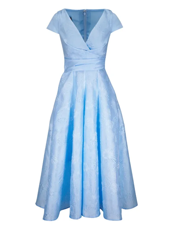 Talbot Runhof floral-embroidered Dress | Blue | FARFETCH GE