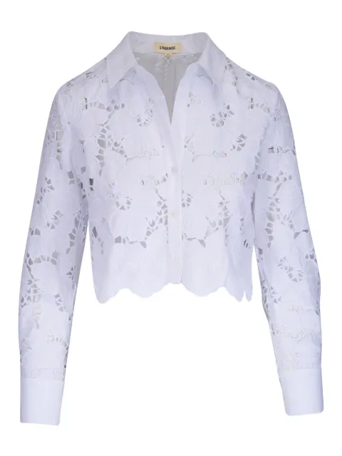 L'Agence embroidered cropped shirt