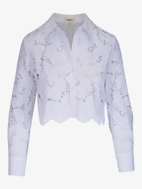 L'Agence embroidered cropped shirt