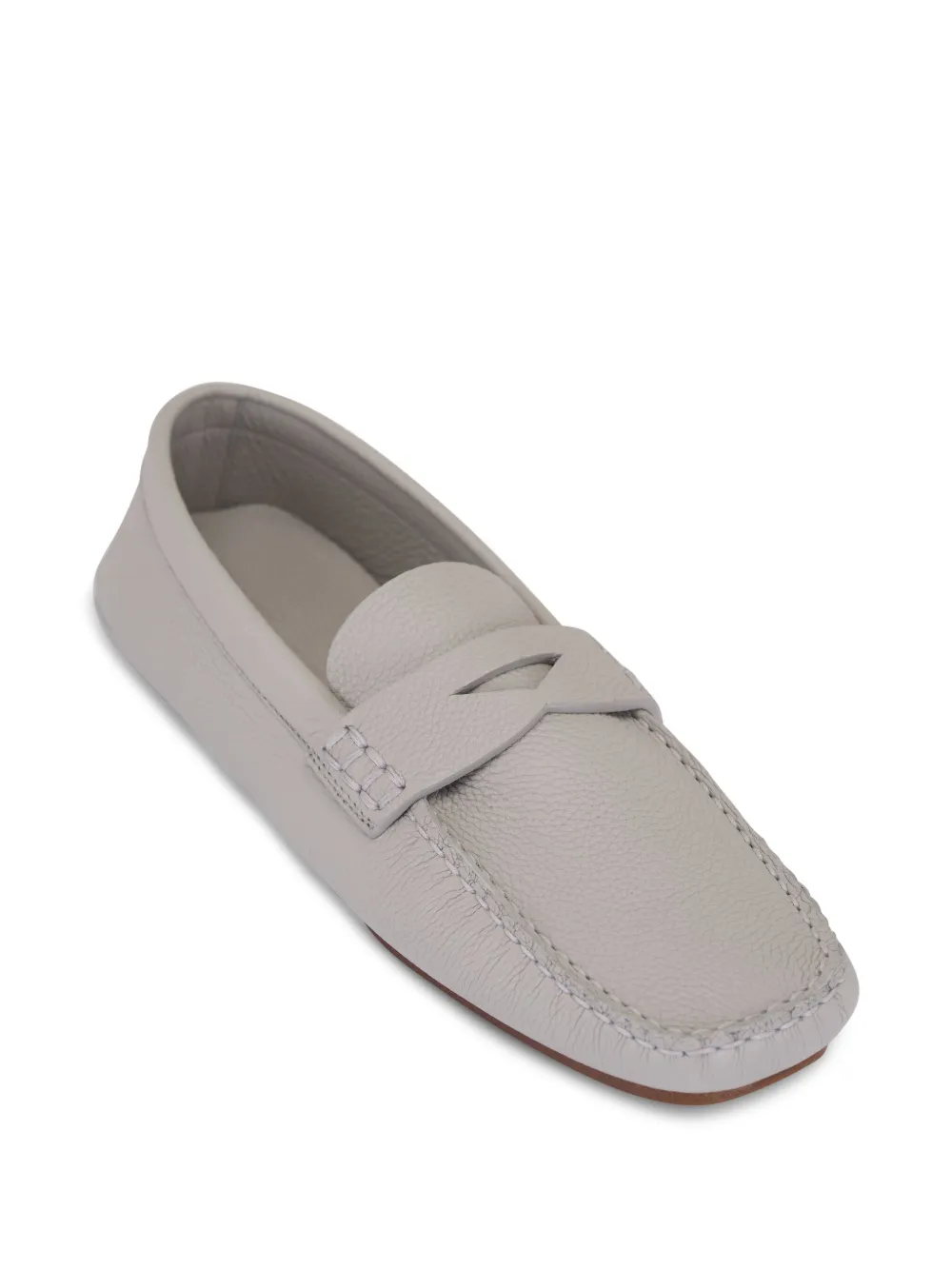 Khaite Leather Loafers In Gray