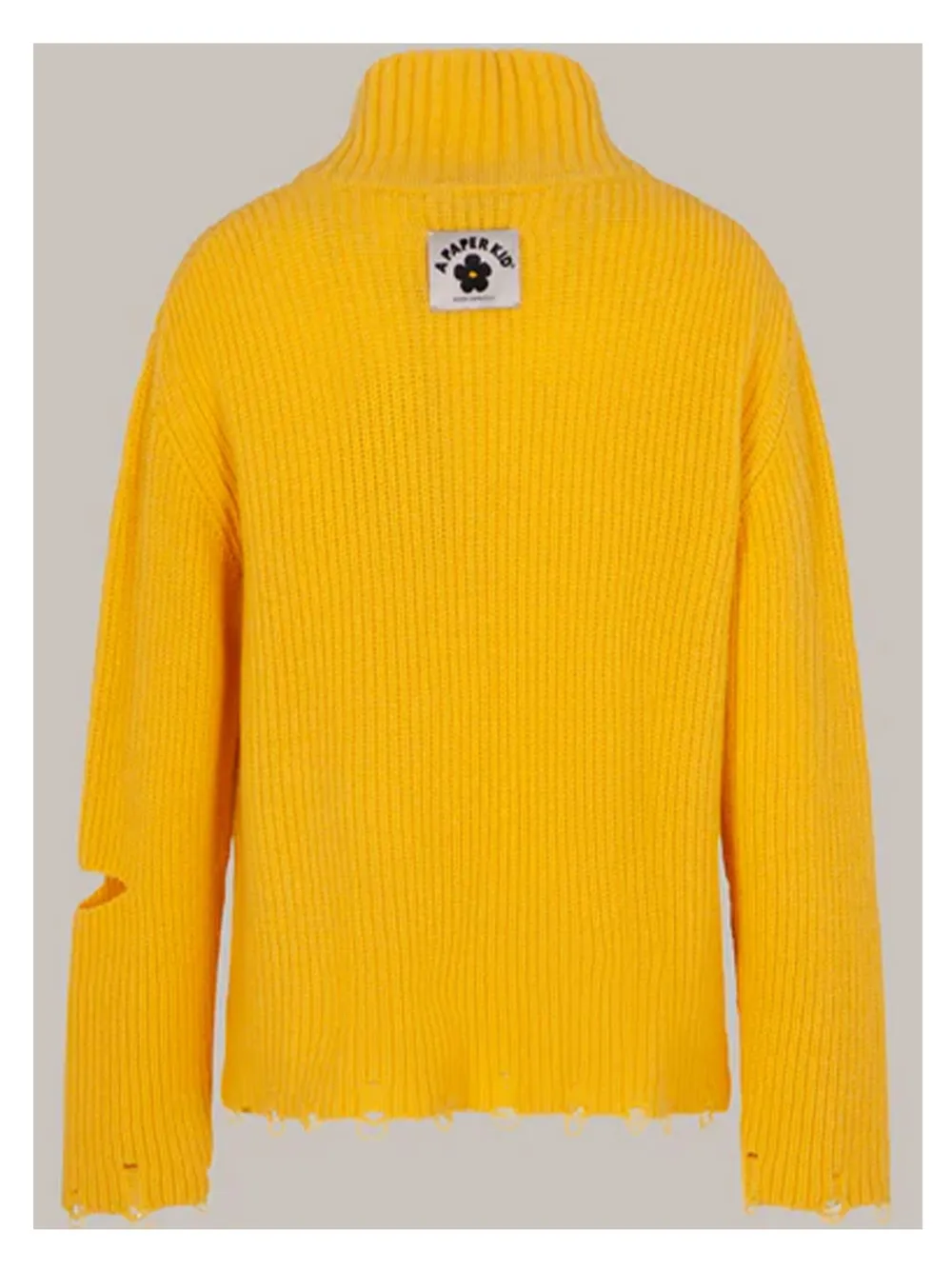 A Paper Kid Knitted Jacket In Yellow