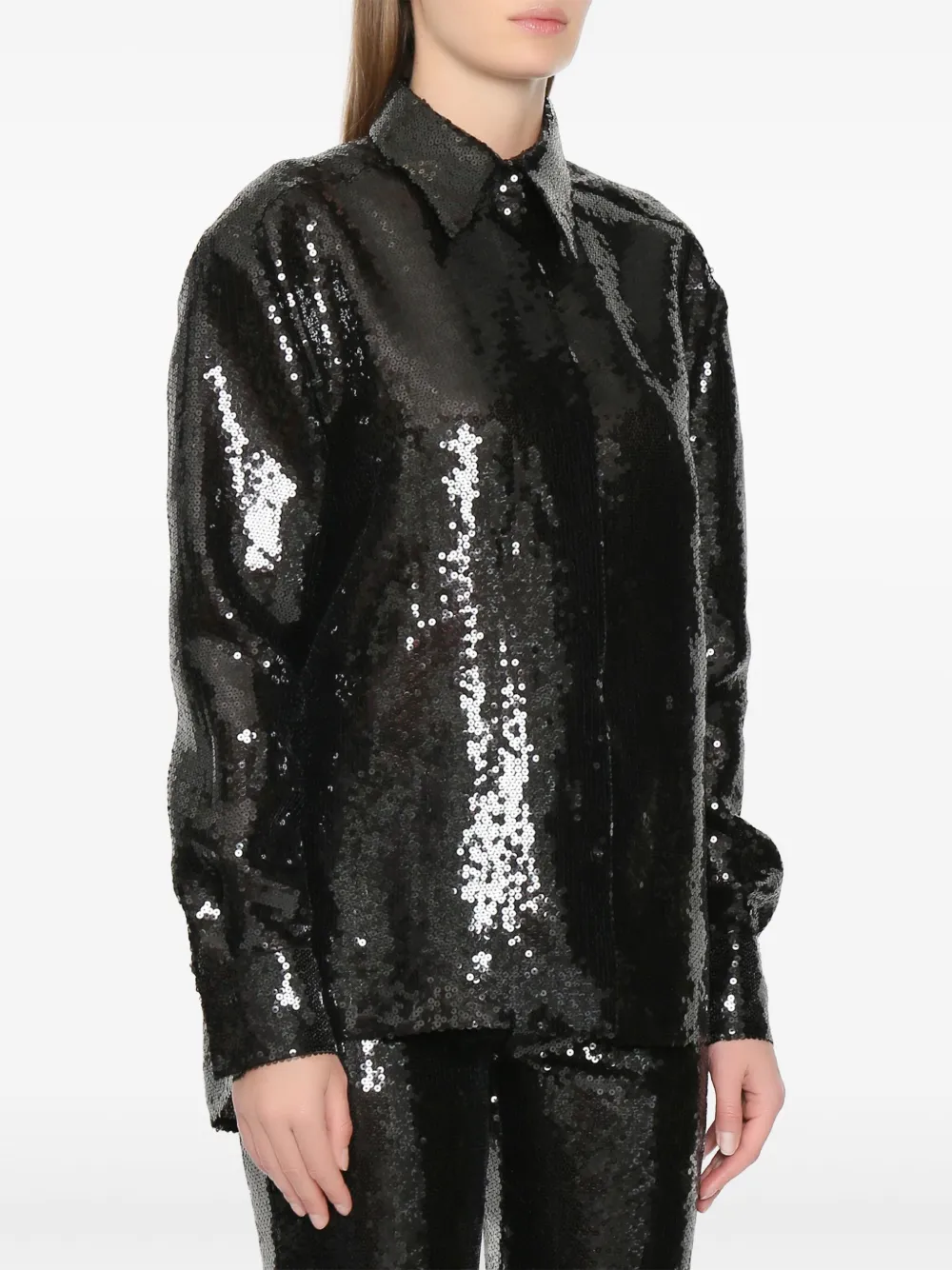 Alberta Ferretti Blouse met pailletten Zwart