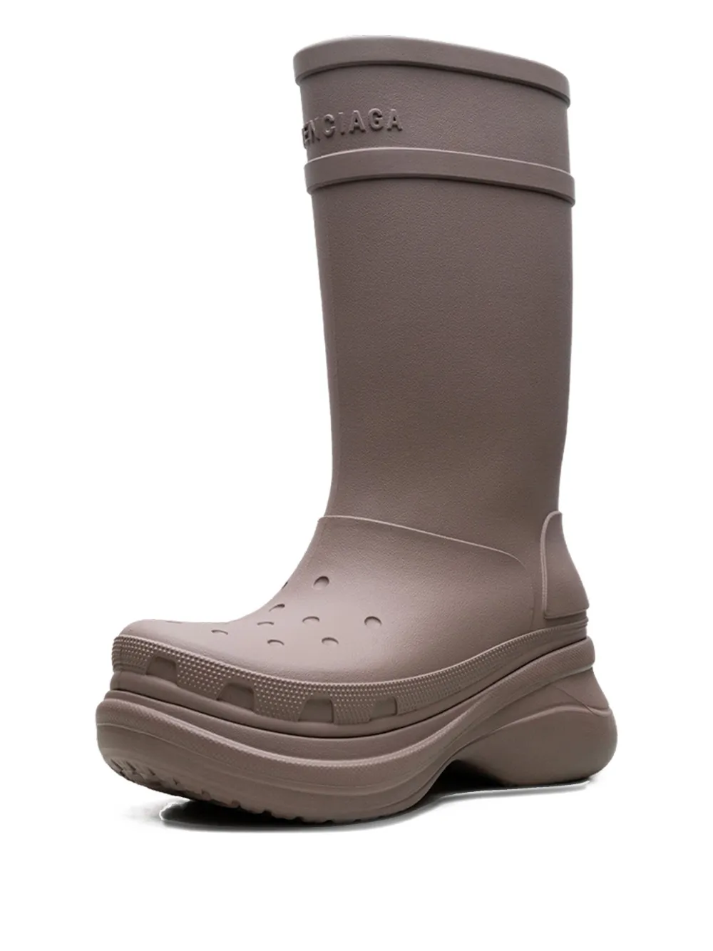 Crocs X Balenciaga Platform Rubber Boots In Purple