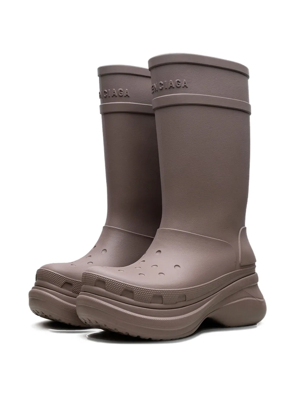 Crocs X Balenciaga Platform Rubber Boots In Purple
