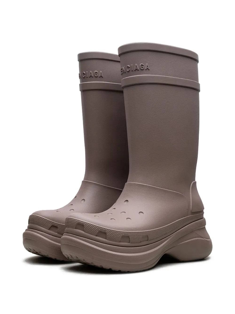 Crocs x Balenciaga platform rubber boots Neutrals