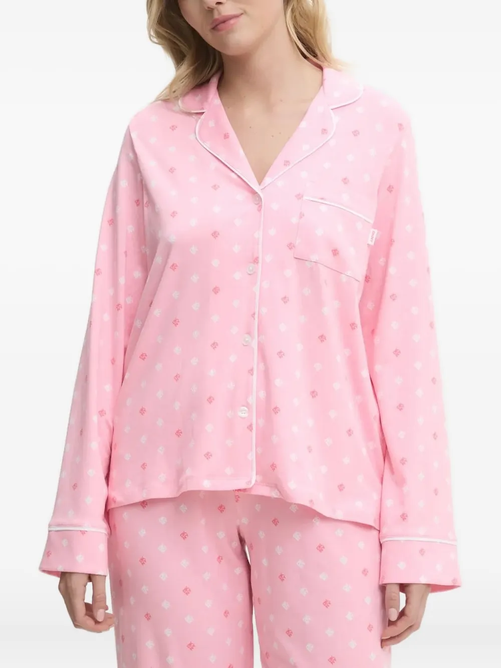 Dkny Logo-print Pajama Set (set Of Two) In Pink