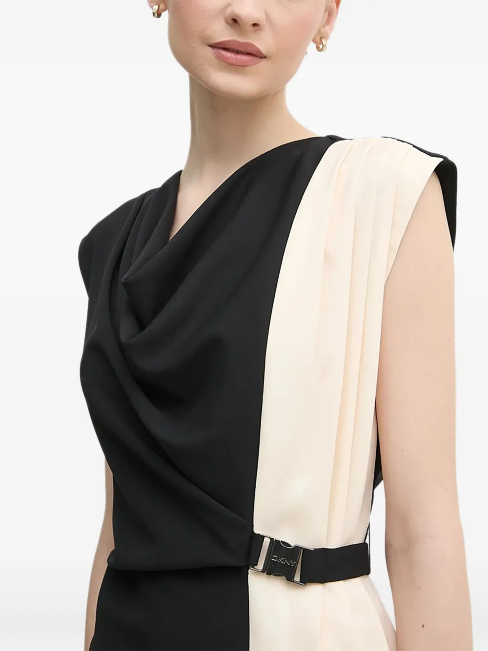 DKNY Jurk met col en gesp Zwart