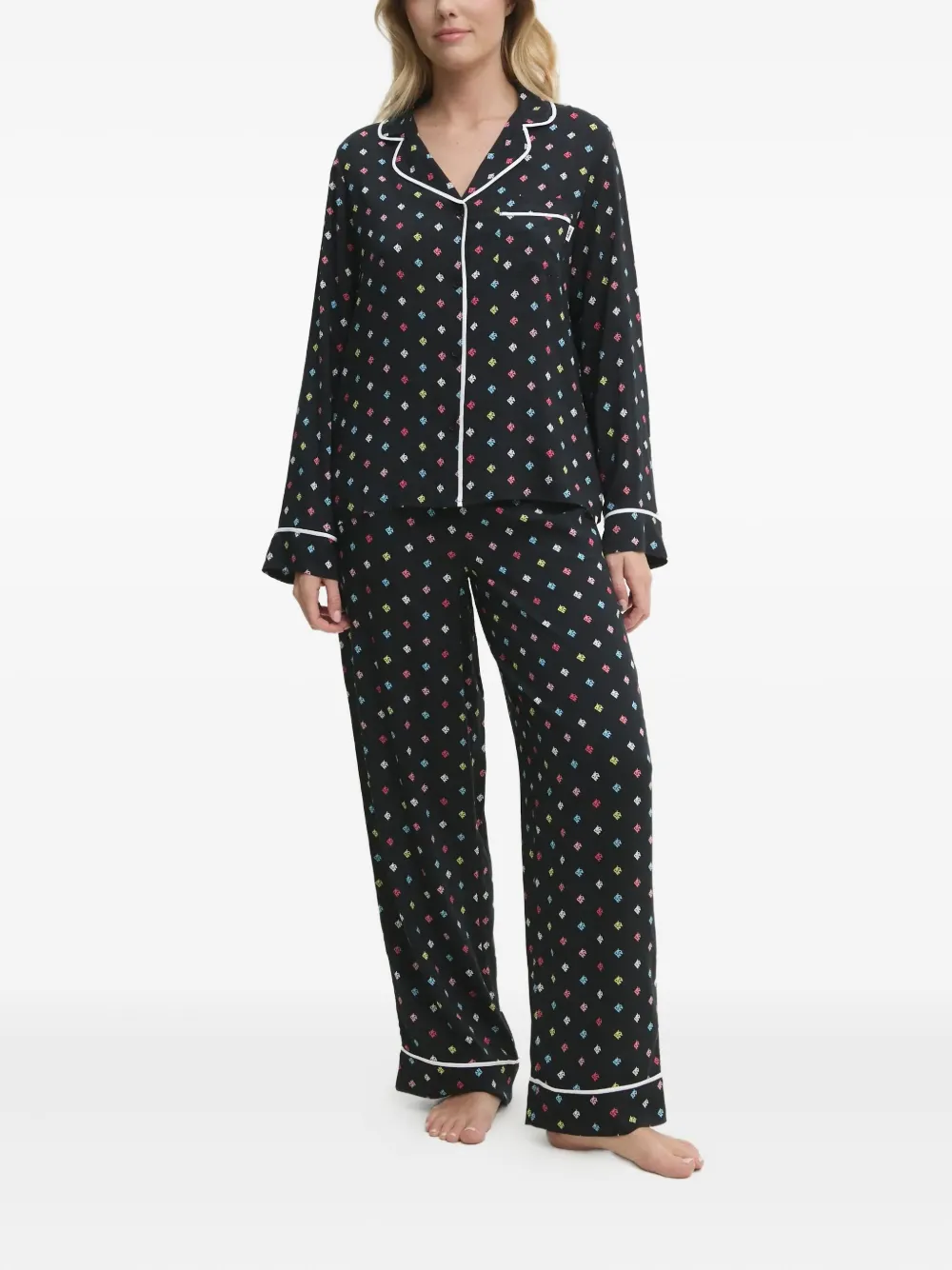 Dkny Logo-print Pyjama Set In Blue