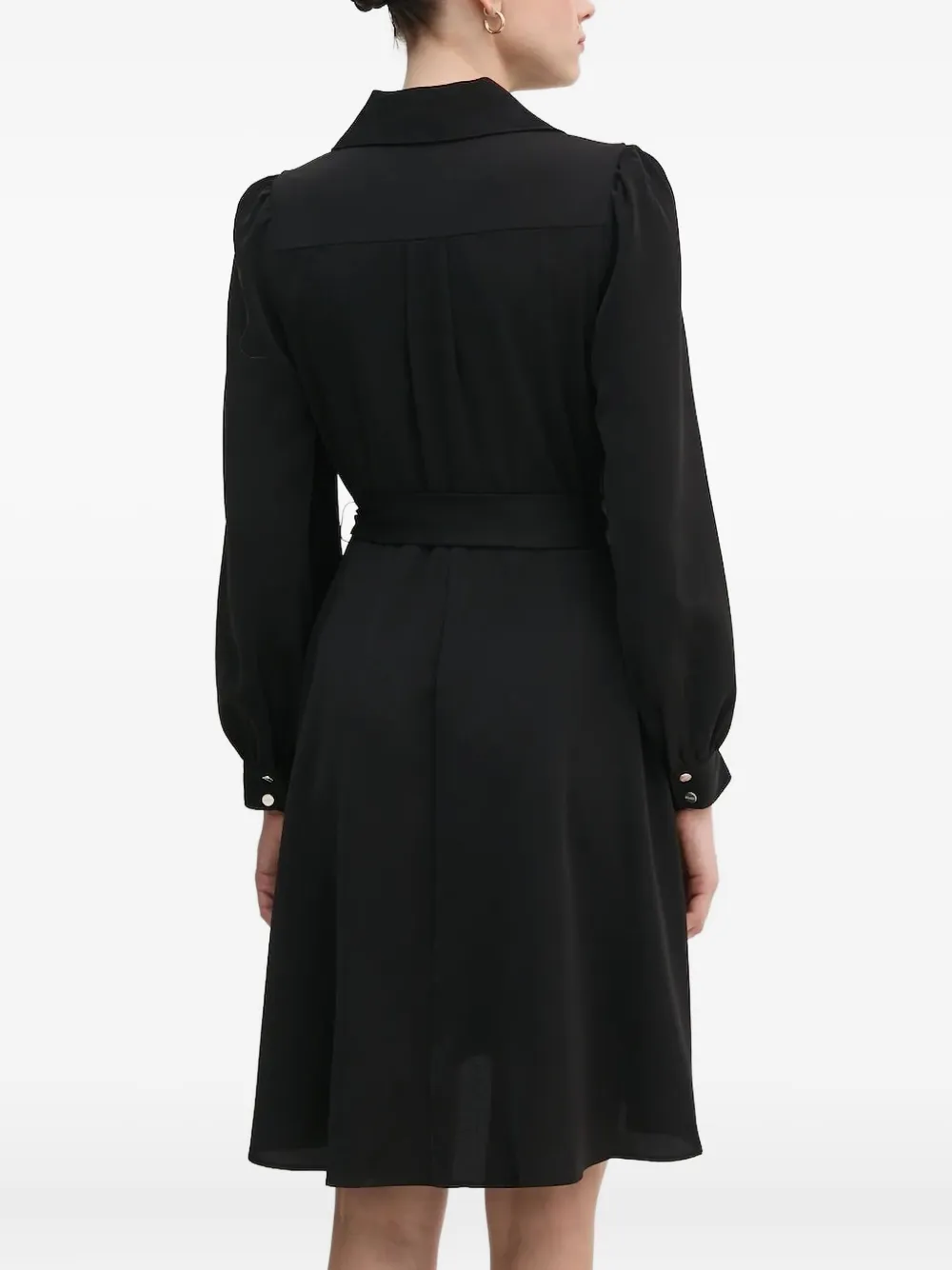 DKNY Mini-jurk met wikkel-design en met lange mouwen - Zwart