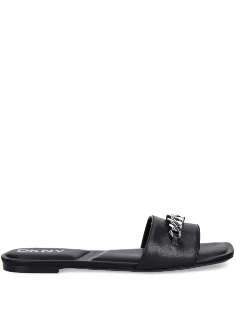 DKNY leather slides