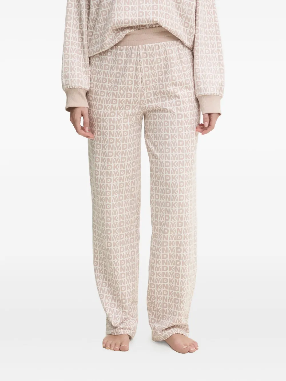 Dkny Logo-print Pyjamas In Neutral