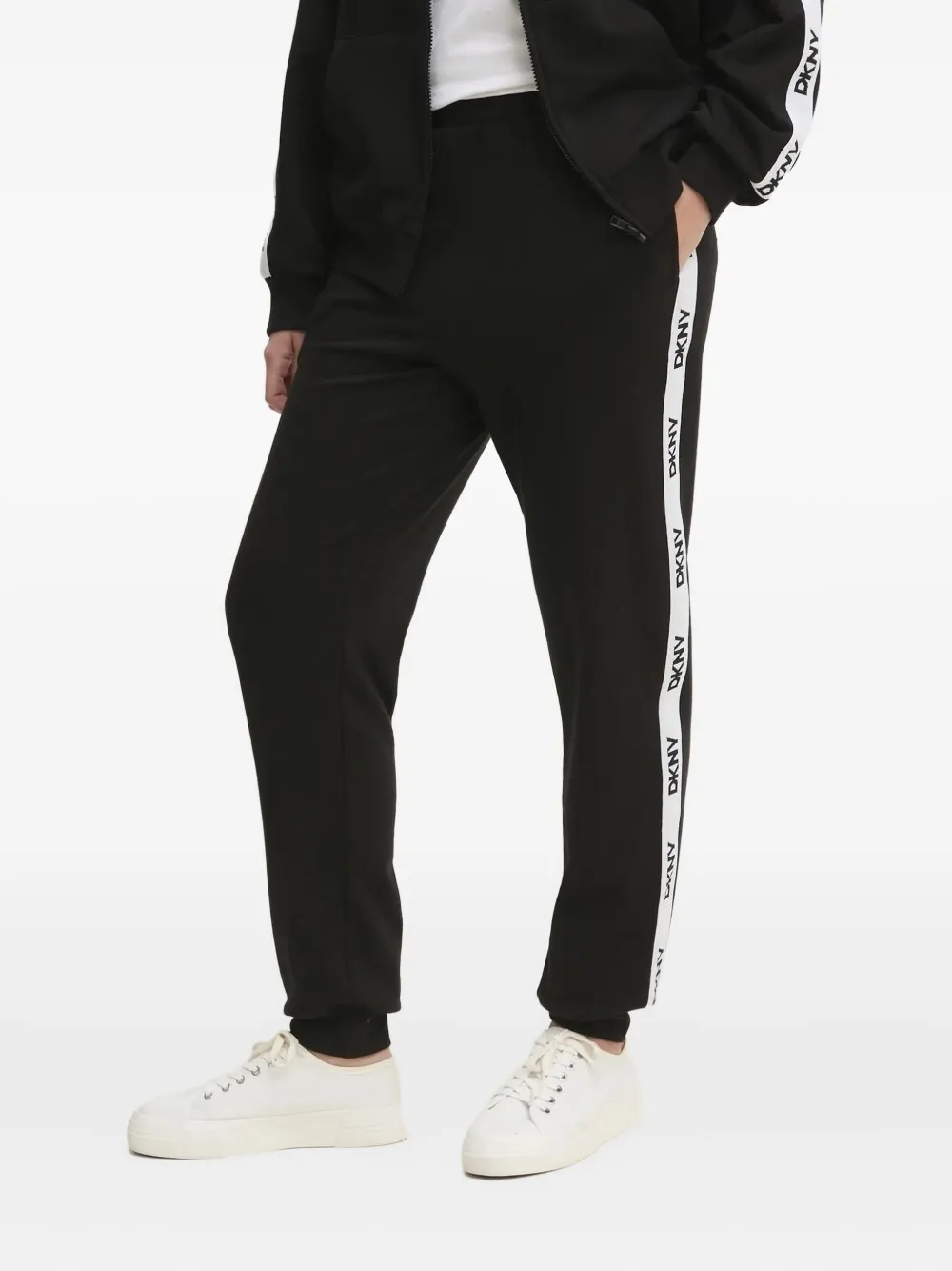 DKNY Trainingsbroek met logoband Zwart