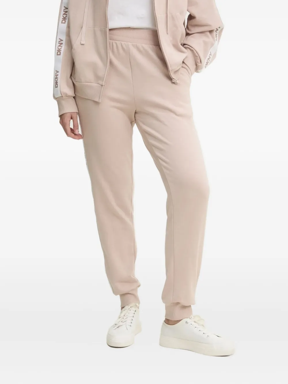 DKNY logo-detail zip-up pajama (set of three) Beige