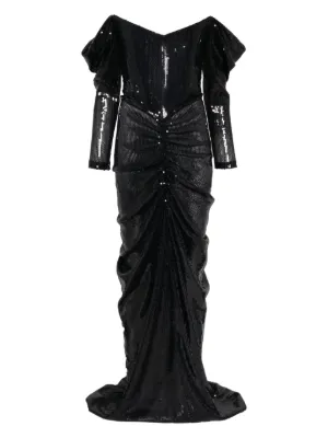 adrianna papell black and gold dress BONBONS SEQUIN DRESS