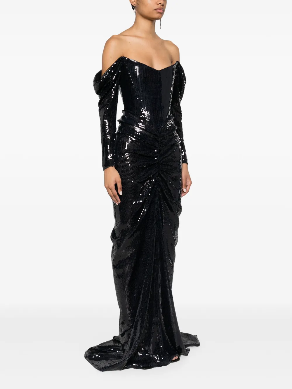 Alex Perry Off-shoulder midi-jurk Blauw