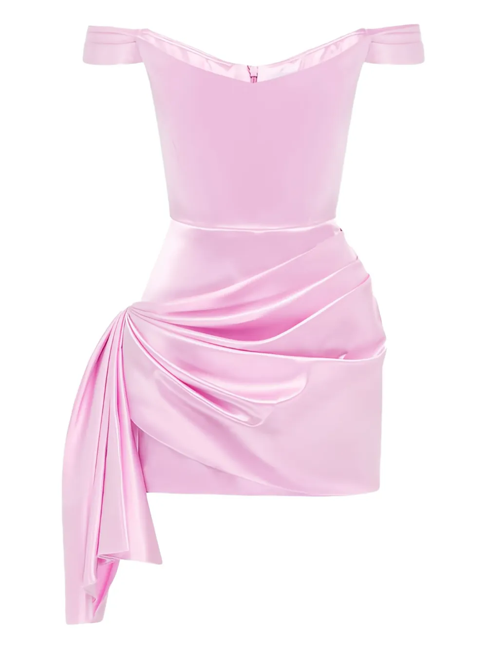 Alex Perry robe courte drapée à épaules dénudées | rose | Image 1