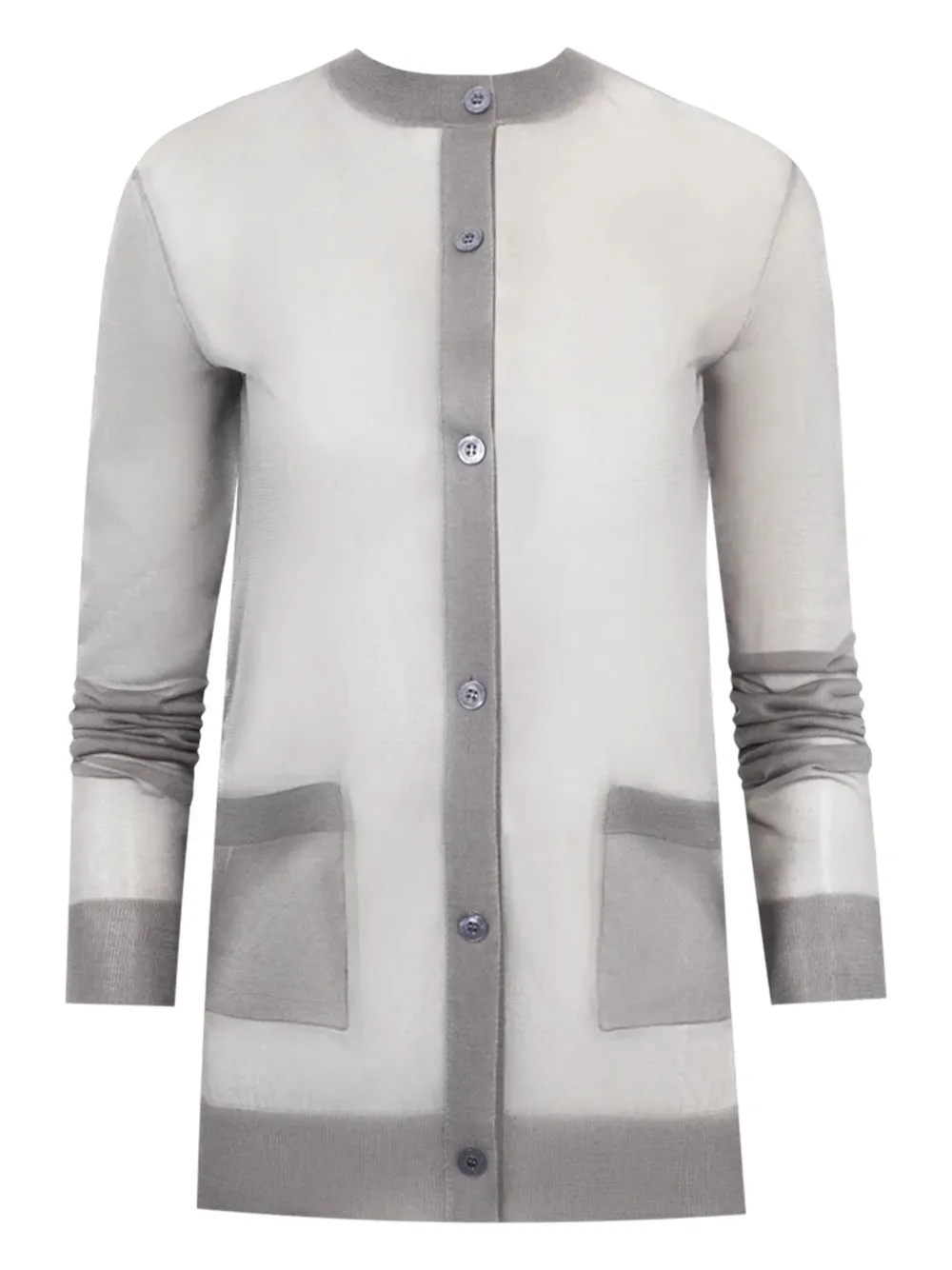 Saint Laurent Two-tone Cardigan In Neutral