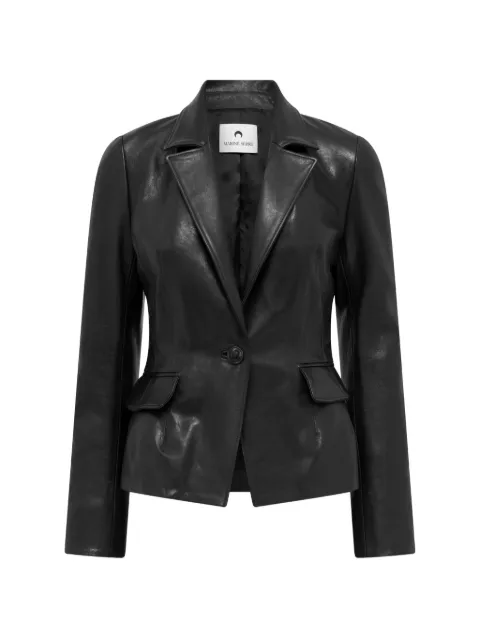 Marine Serre Klassische Lederjacke
