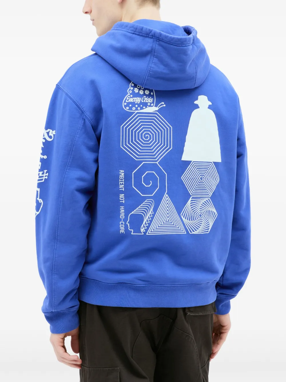 Brain Dead Electronique Hooded Sweatshirt In 蓝色