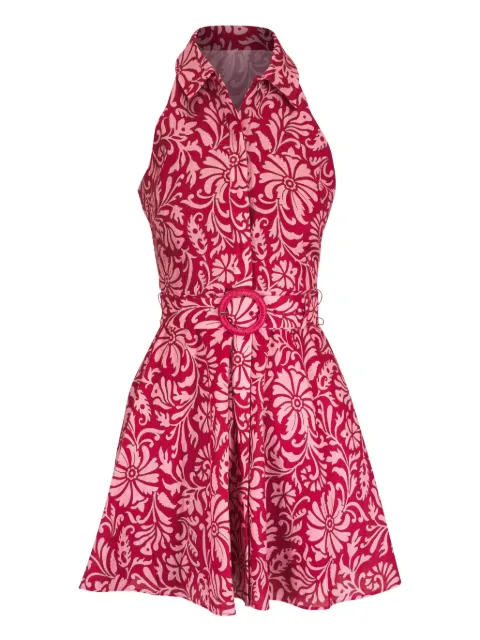Veronica Beard vestido Beau con estampado floral y cinturón