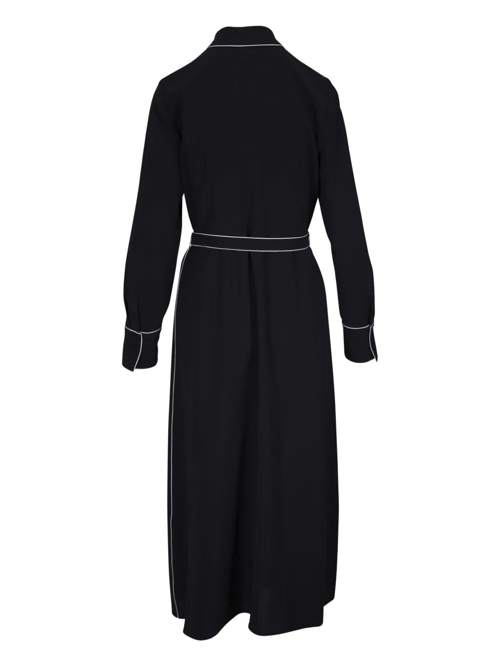 Lafayette 148 Midi-jurk met contrasterende afwerking - Zwart