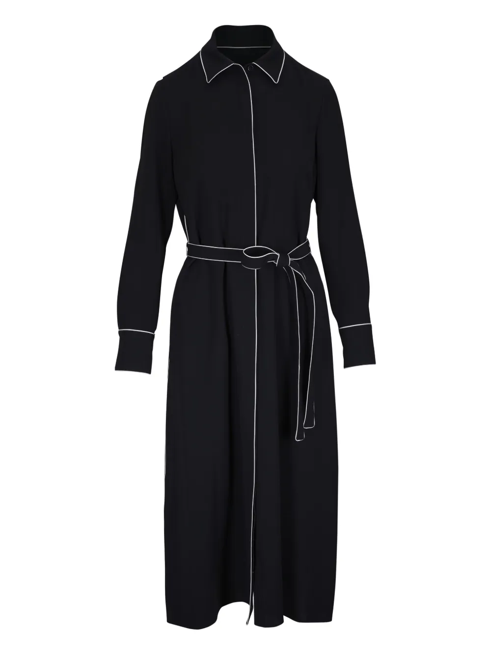 Lafayette 148 コントラストトリム ドレス - ブラック Lafayette 148 コントラストトリム ドレス - ブラック