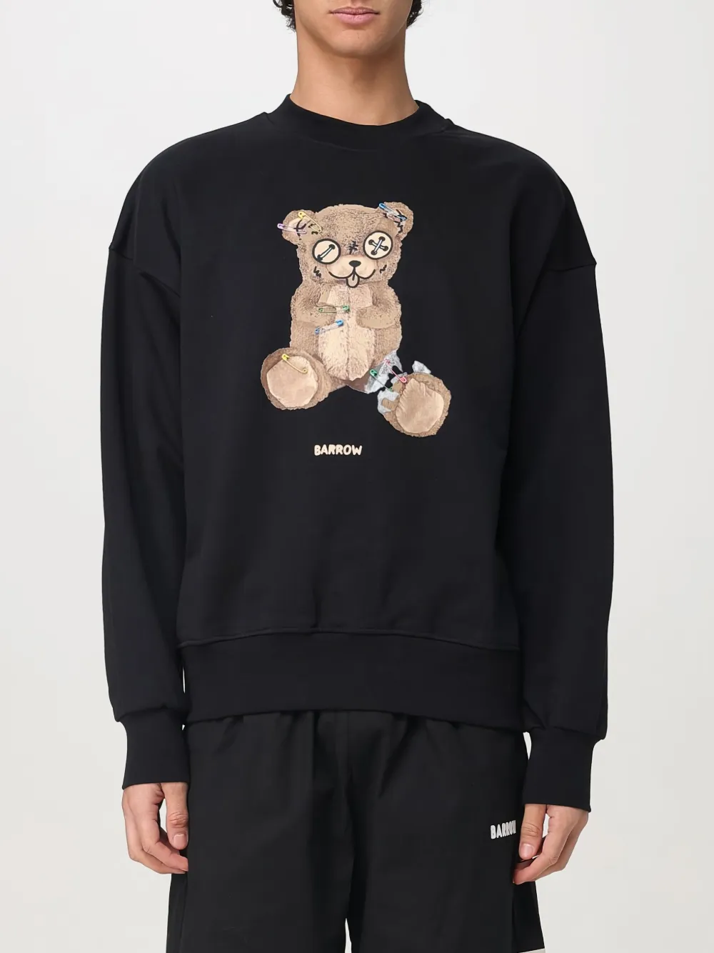 Barrow Teddy-print Sweatshirt In Black