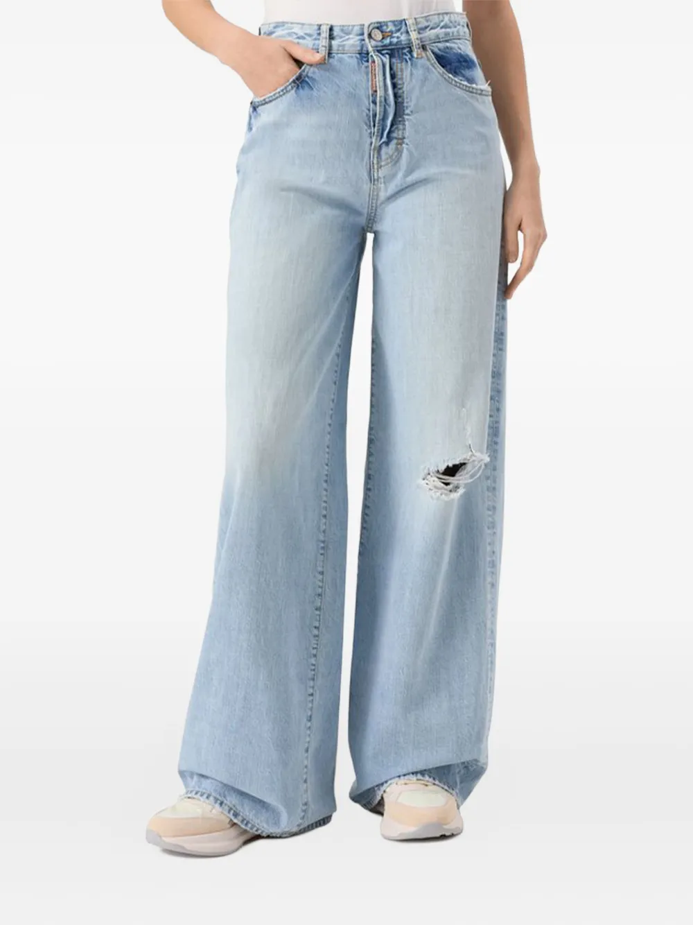 DSQUARED2 Jeans met gescheurd detail - Blauw