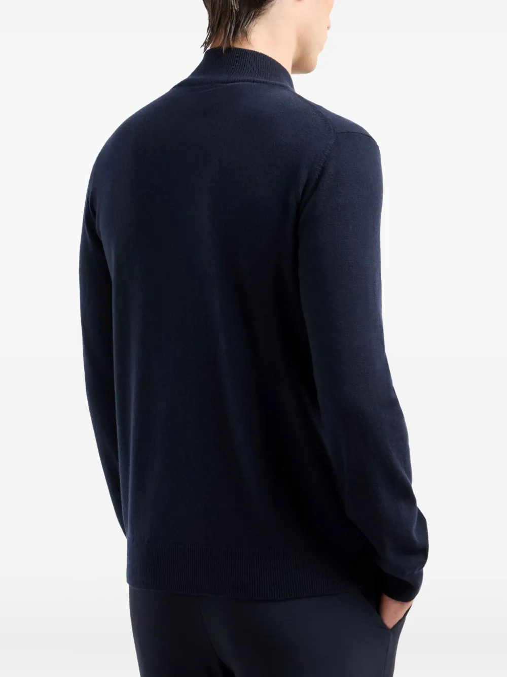 Giorgio Armani Official Store Pure Cashmere Zip-up Cardigan In Blue