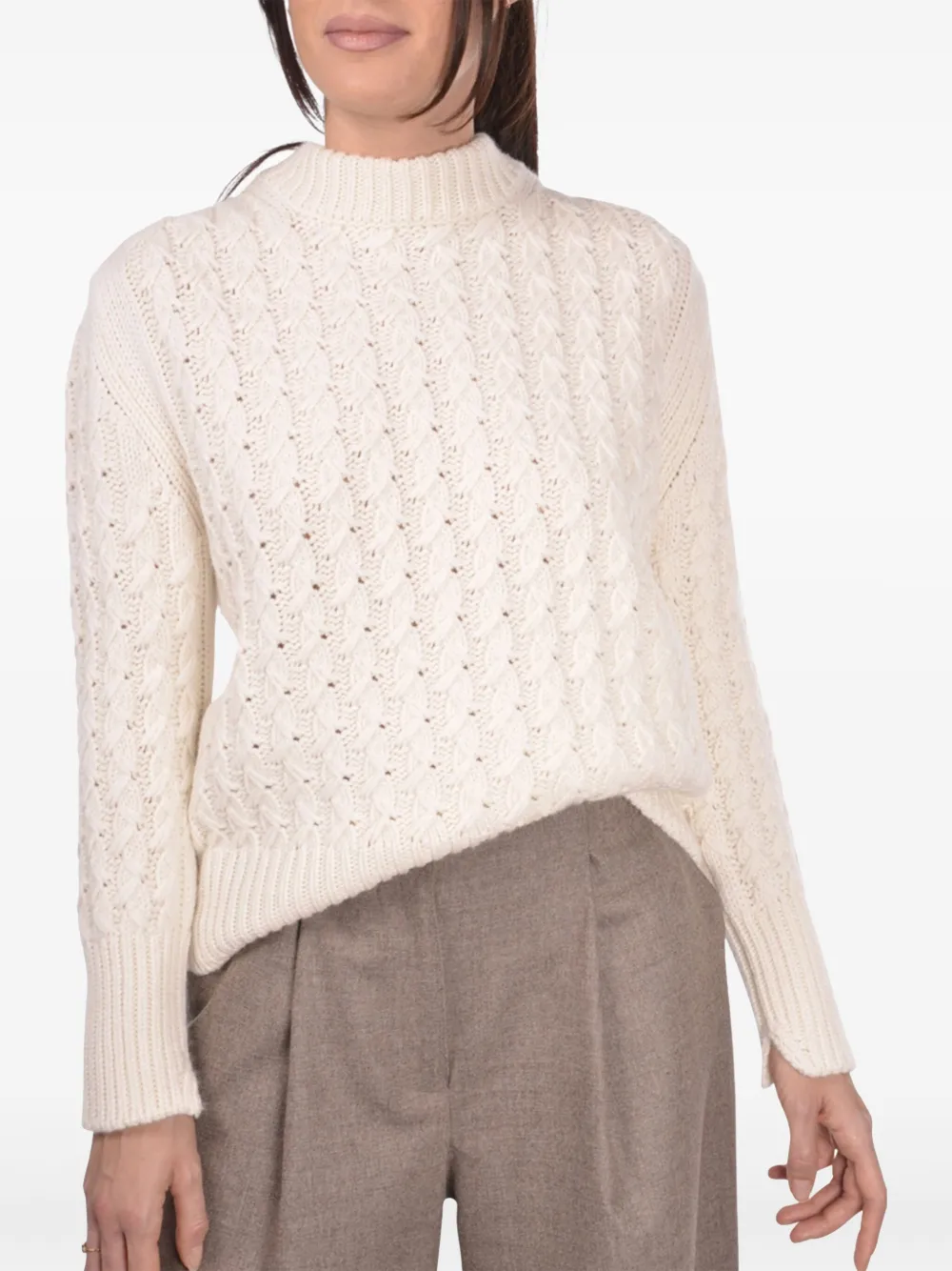 cable-knit sweater
