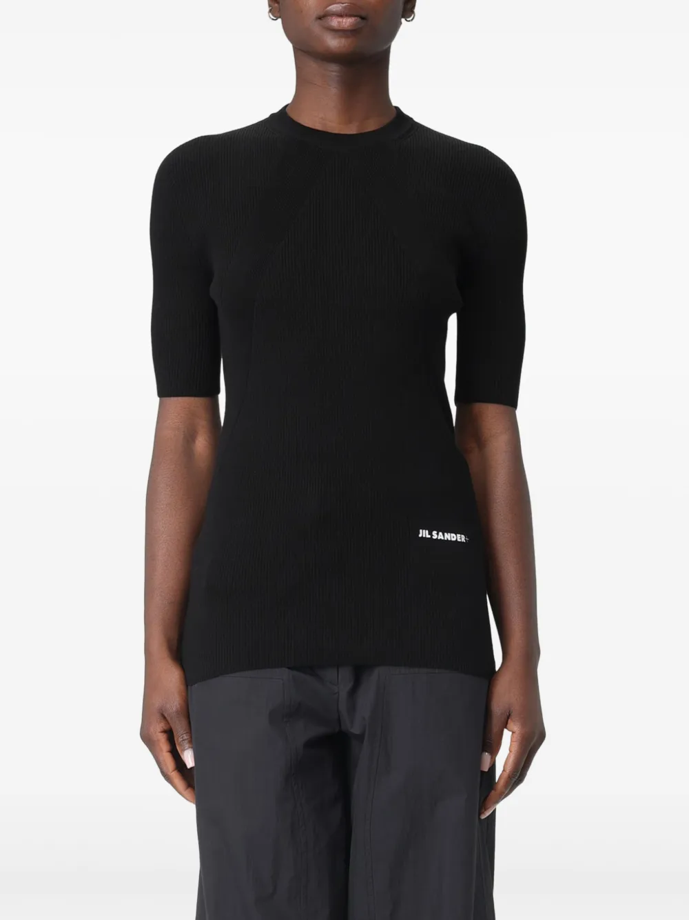 Jil Sander ribbed short-sleeve T-shirt Zwart