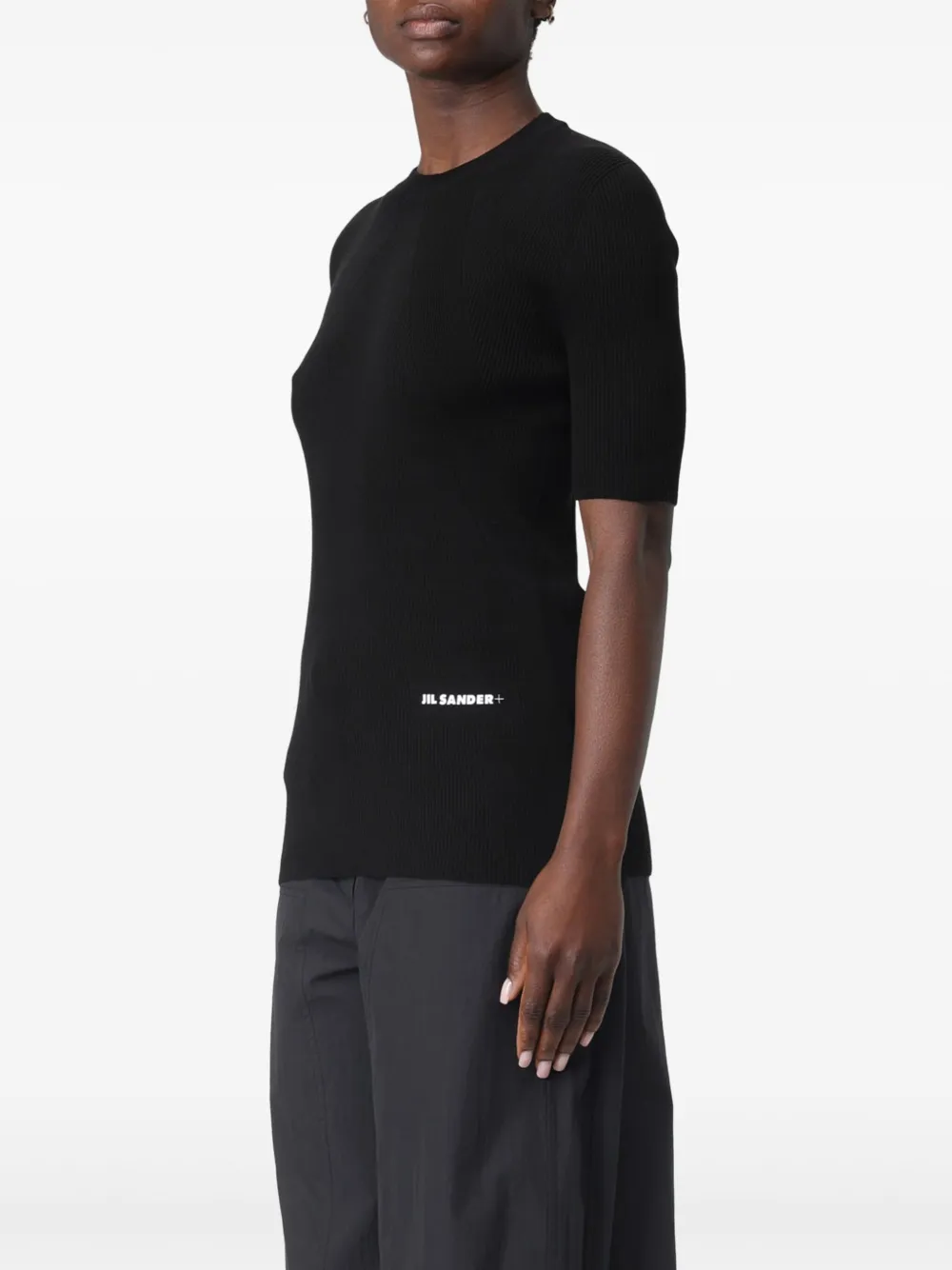 Jil Sander ribbed short-sleeve T-shirt Zwart