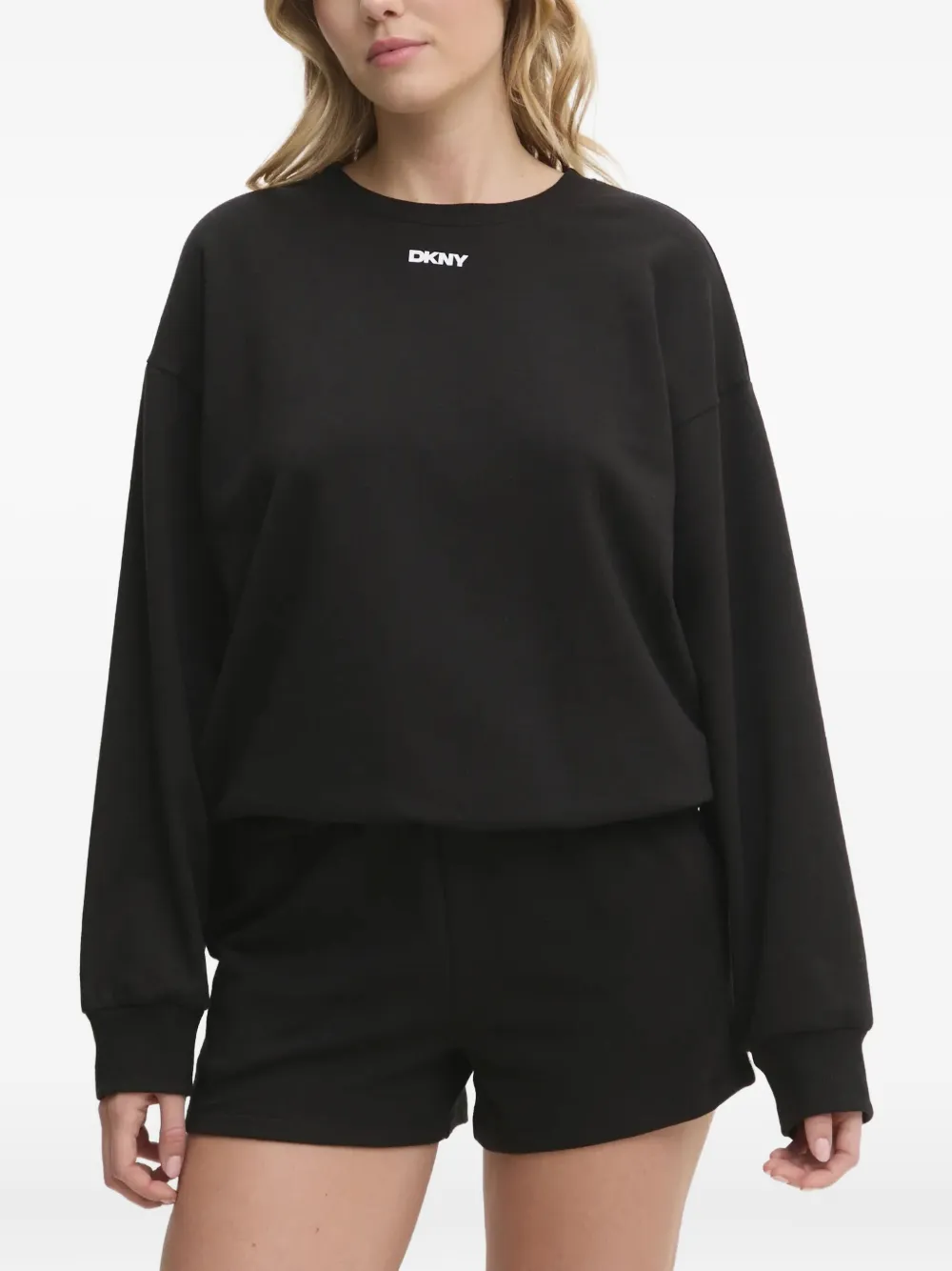 DKNY logo-detail pyjama top | Black | Image 1