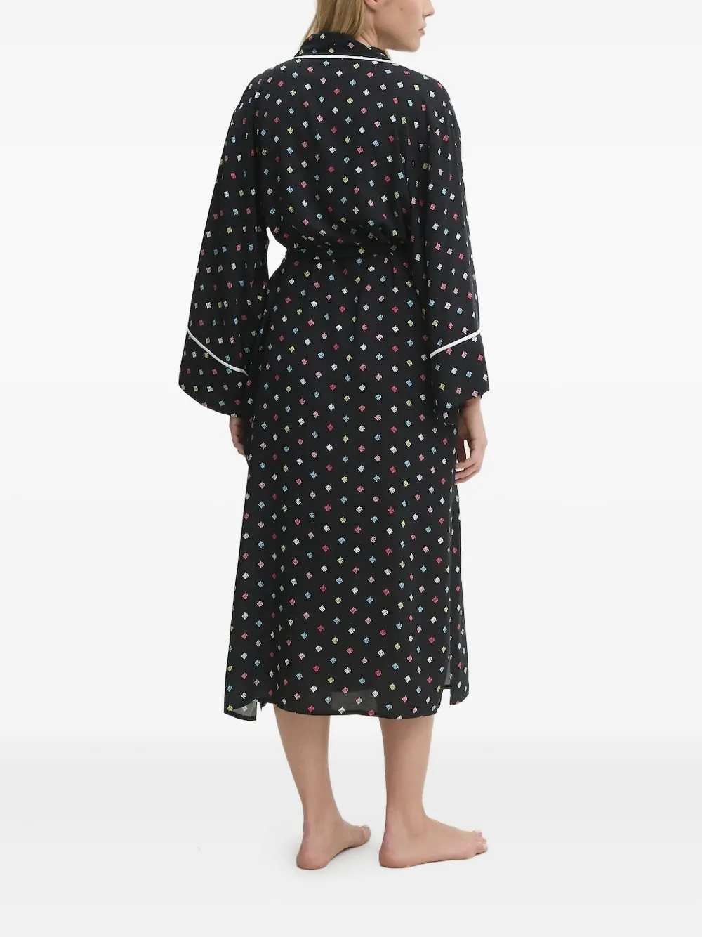 DKNY logo-print robe Zwart