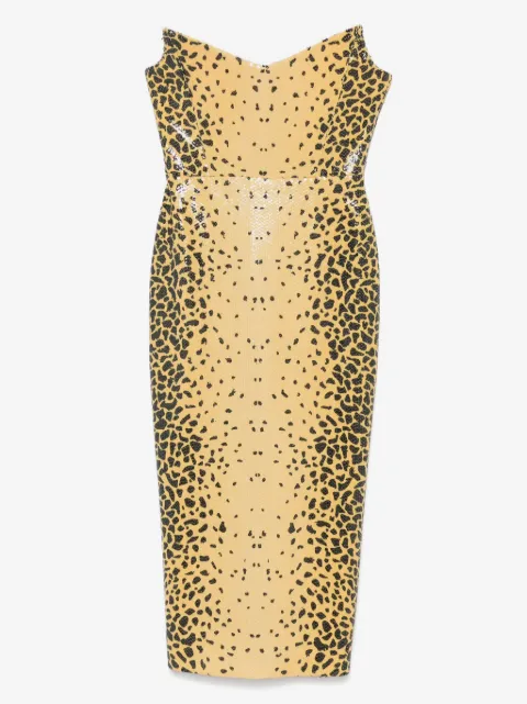 Alex Perry strapless cheetah-print maxi dress