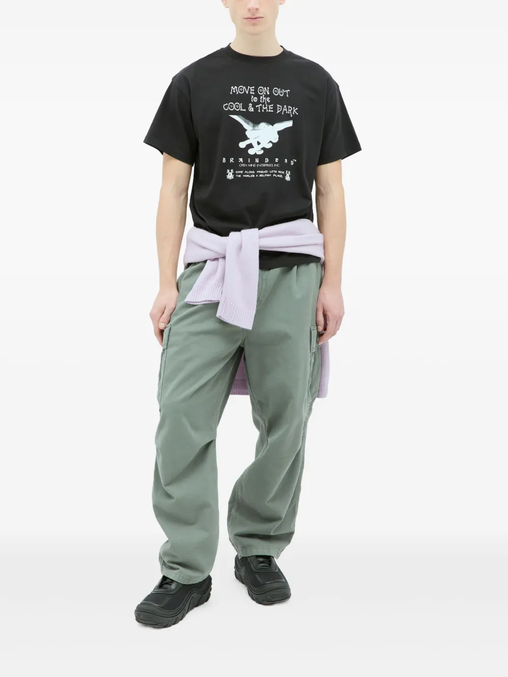 Brain Dead Open Mind T-shirt Zwart