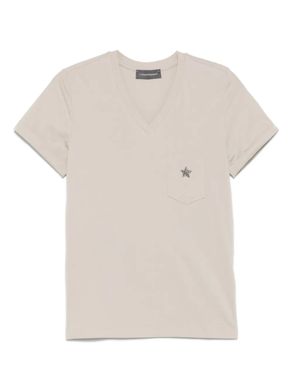 star-appliqué T-shirt