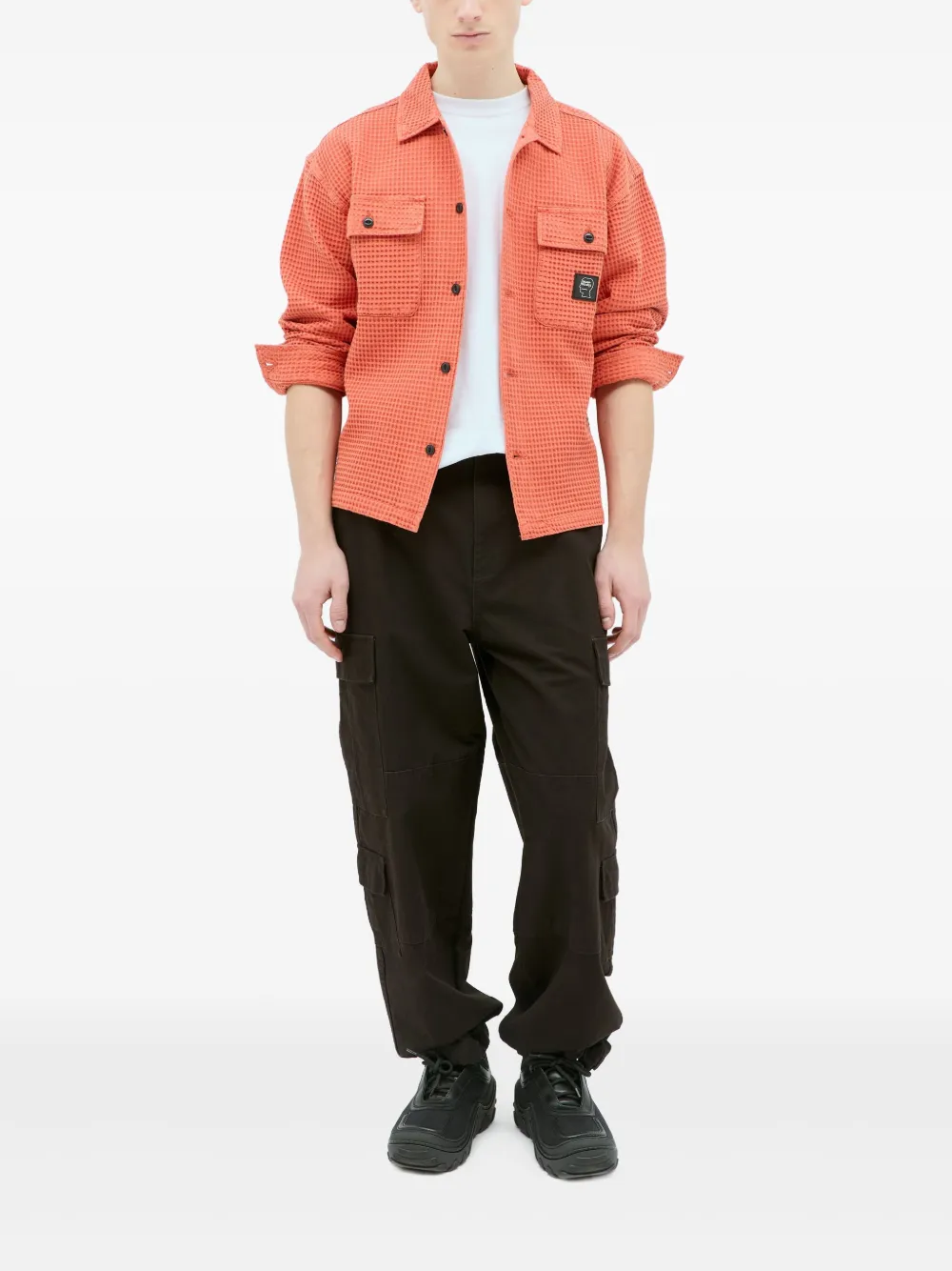 Brain Dead Wafelgebreid shirtjack Oranje