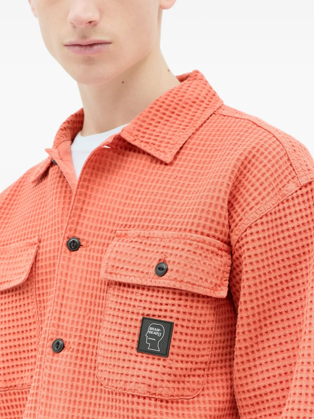 Brain Dead Wafelgebreid shirtjack Oranje