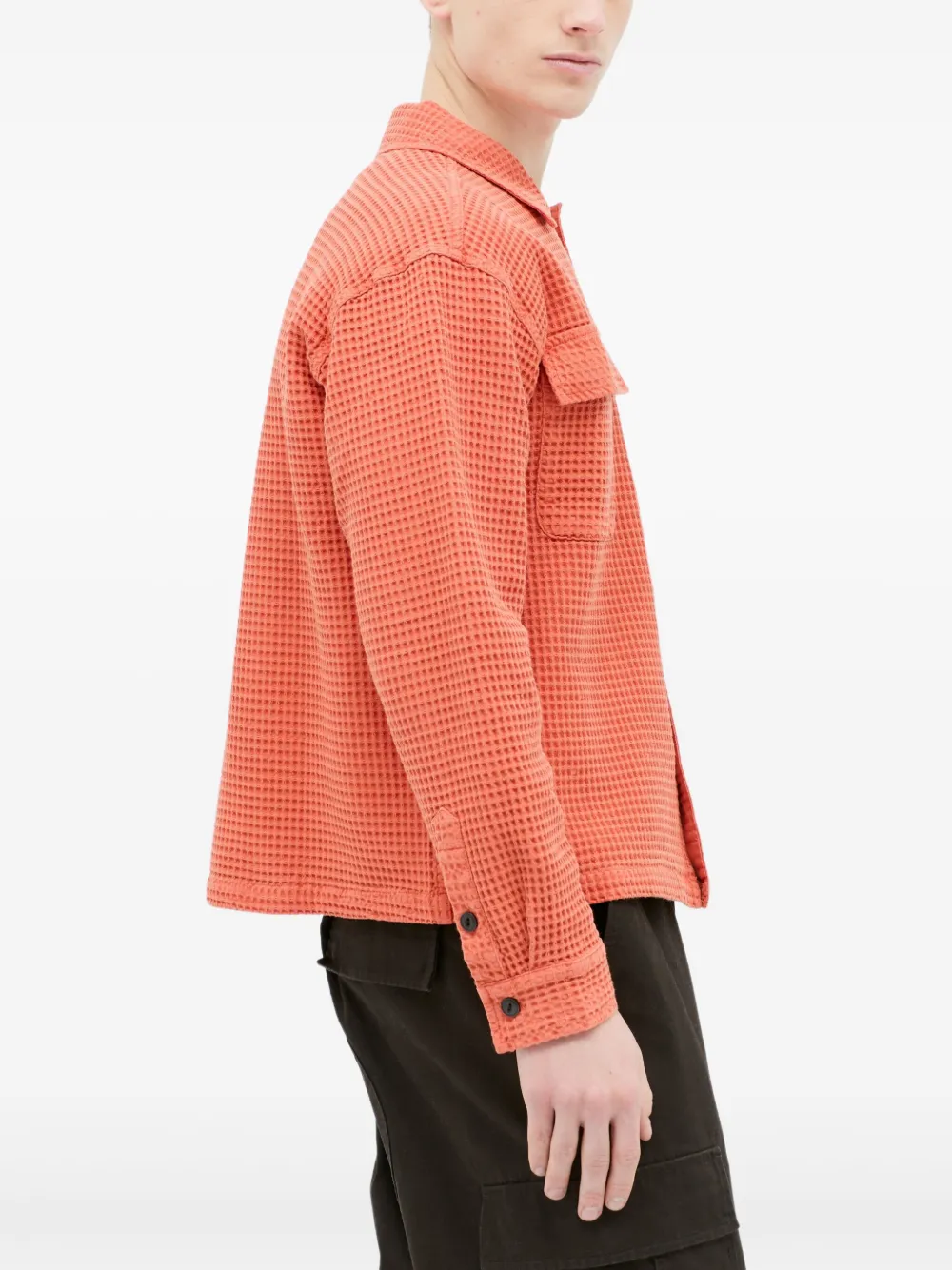 Brain Dead Wafelgebreid shirtjack Oranje