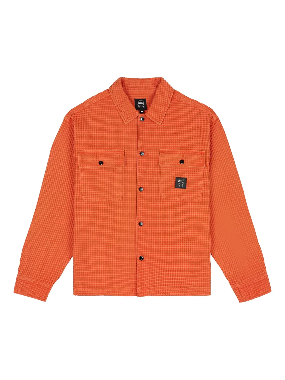 Brain Dead waffle-knit shirt jacket | Orange | Image 1