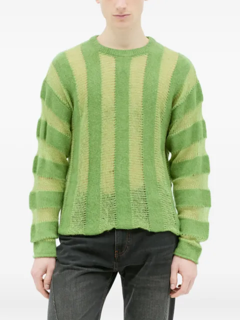 Brain Dead Threadbare striped knit sweater