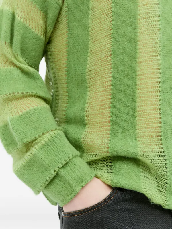 Brain Dead Threadbare Striped Knit Sweater | Green | FARFETCH Brain Dead Threadbare Striped Knit Sweater | Green | FARFETCH