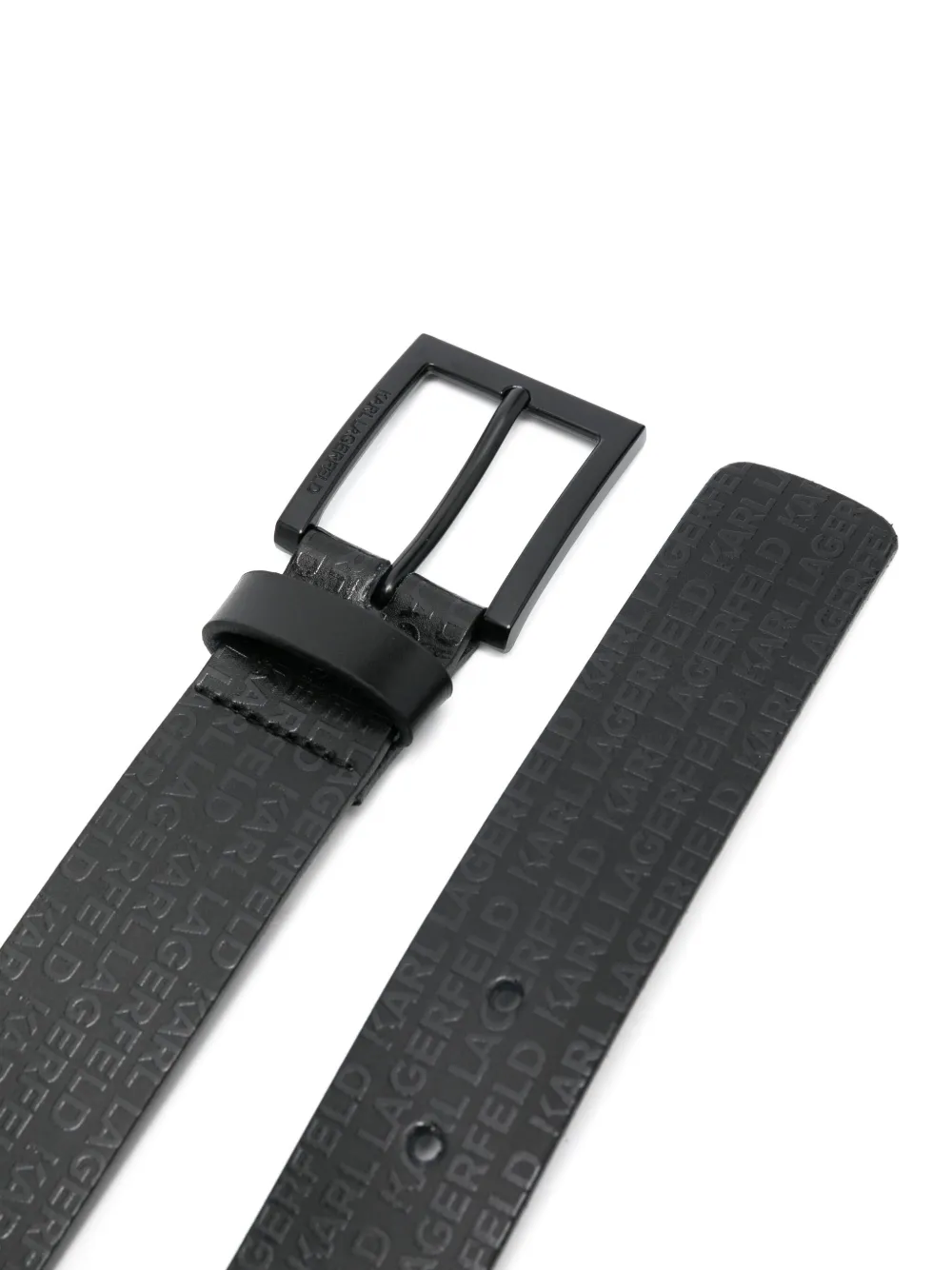 Karl Lagerfeld logo-print belt - Zwart