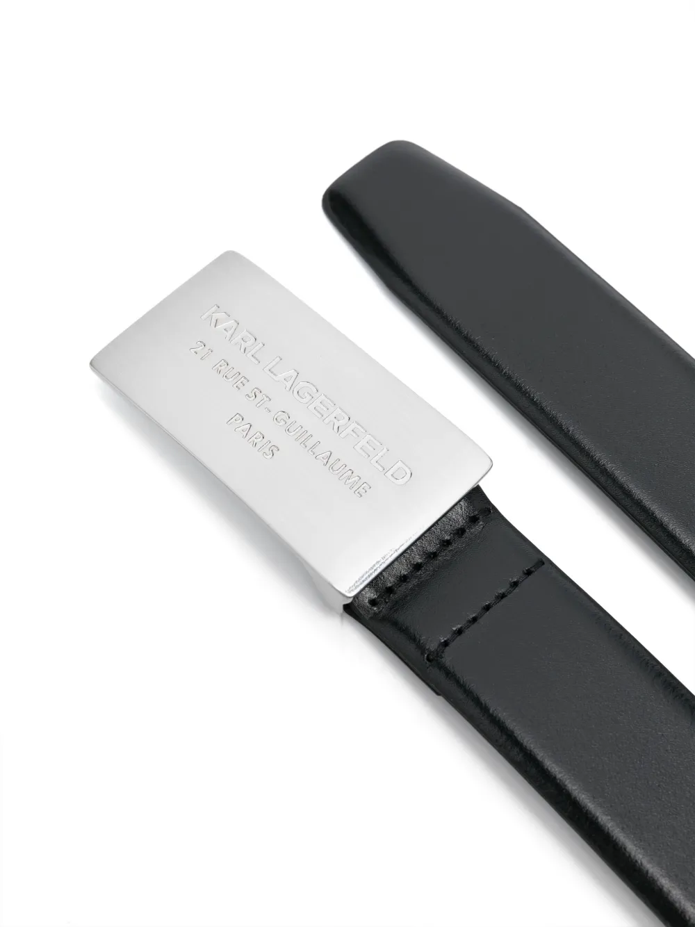 Karl Lagerfeld logo-buckle belt - Zwart