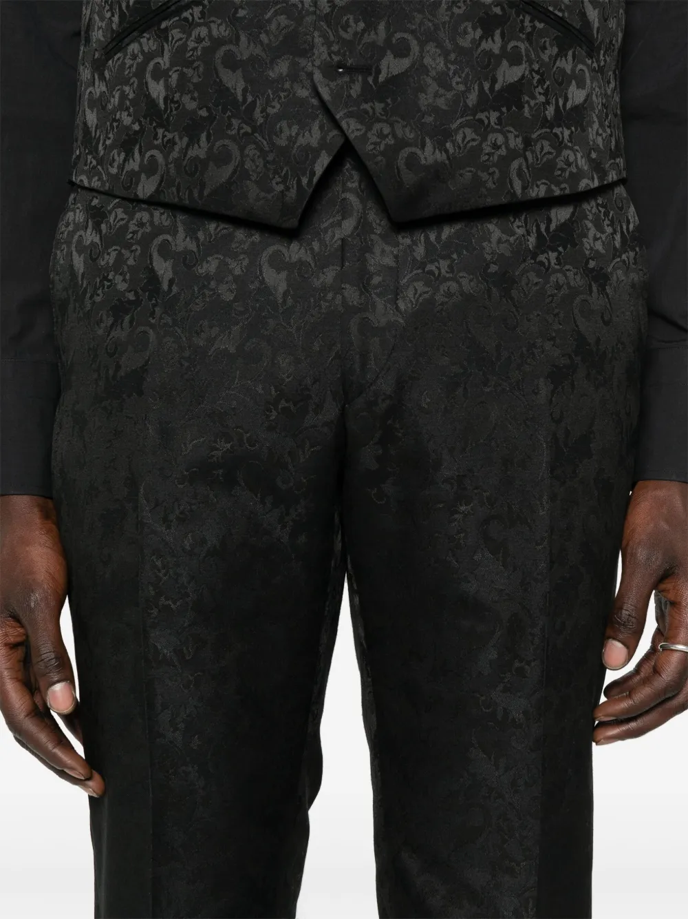 Karl Lagerfeld Broek met jacquard-patroon Zwart