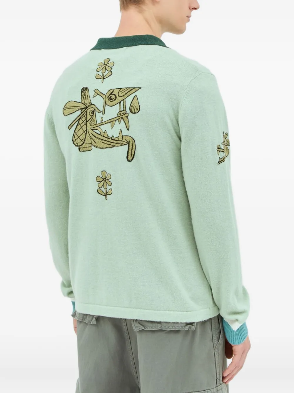 Brain Dead Sweater With Embroidery In Green