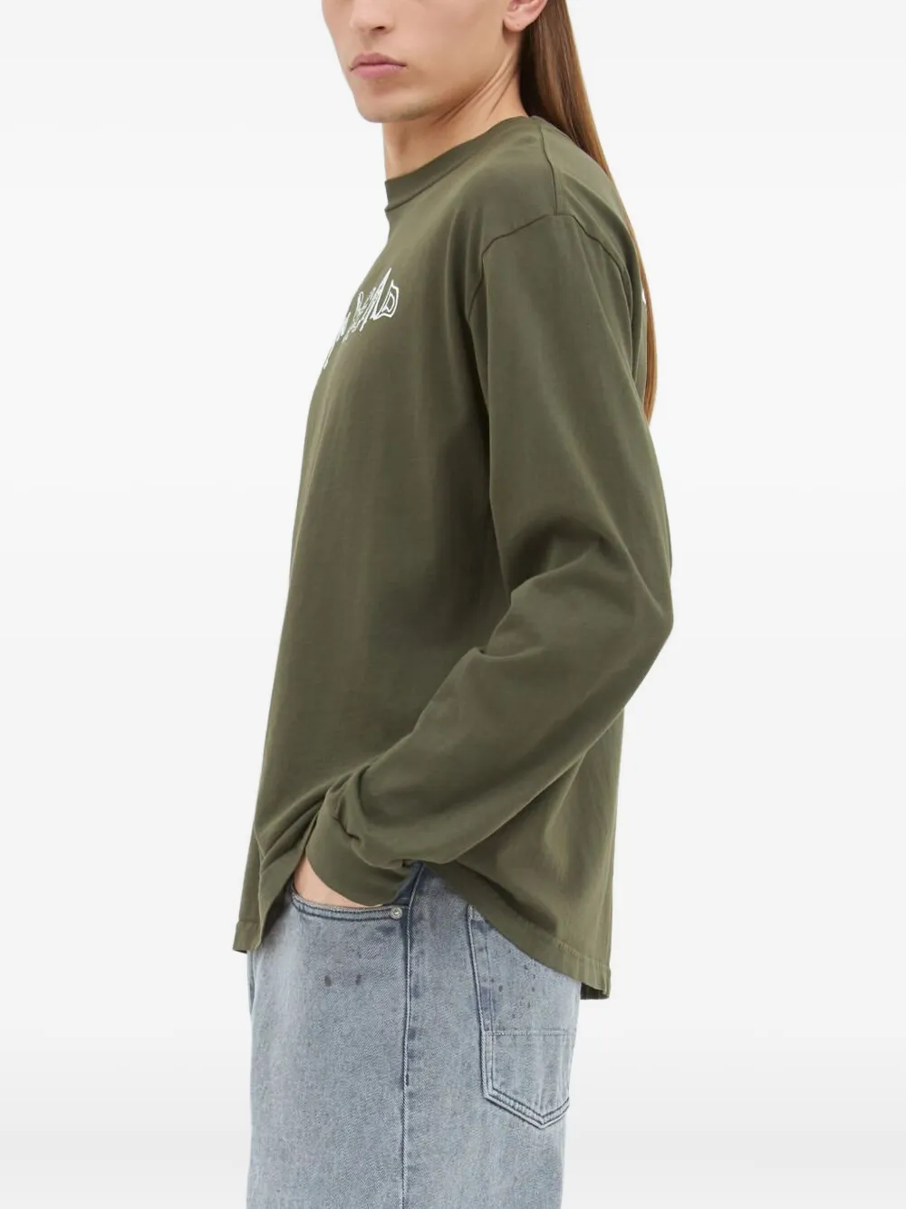 Brain Dead Printed Long-sleeved T-shirt In Green