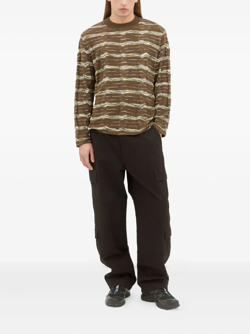 Brain Dead Cotton Textured Sweatshirt In Brown